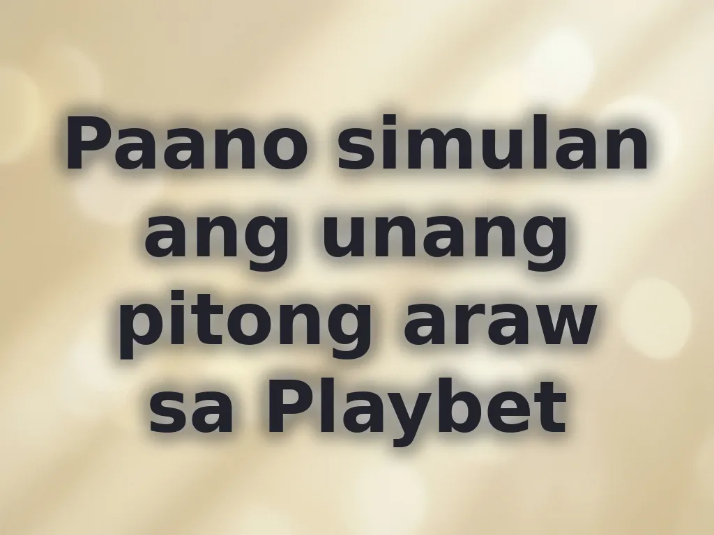 Paano simulan ang unang pitong araw sa Playbet
